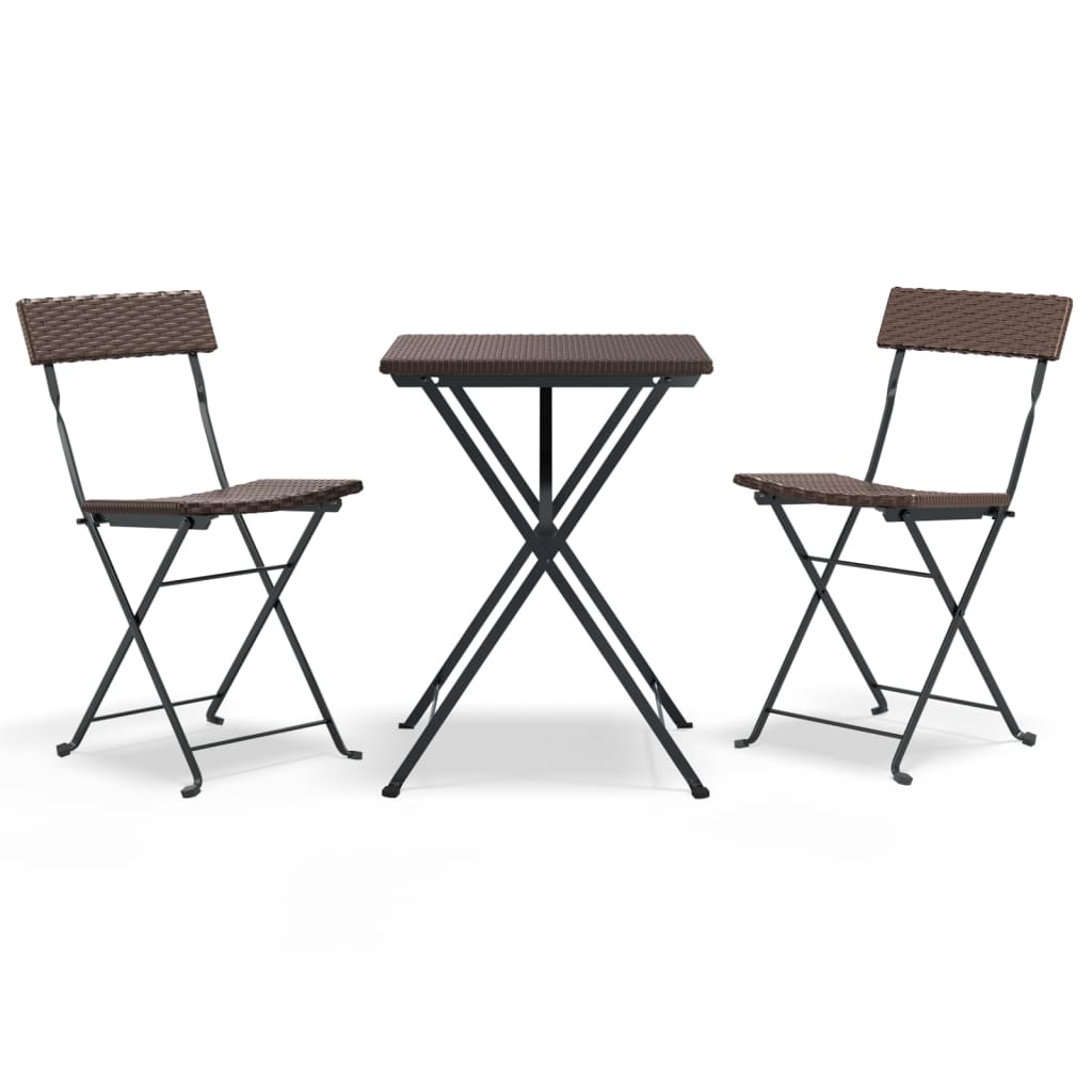 Faltbares Bistro -Set 3 PCs geflochtenes Harz