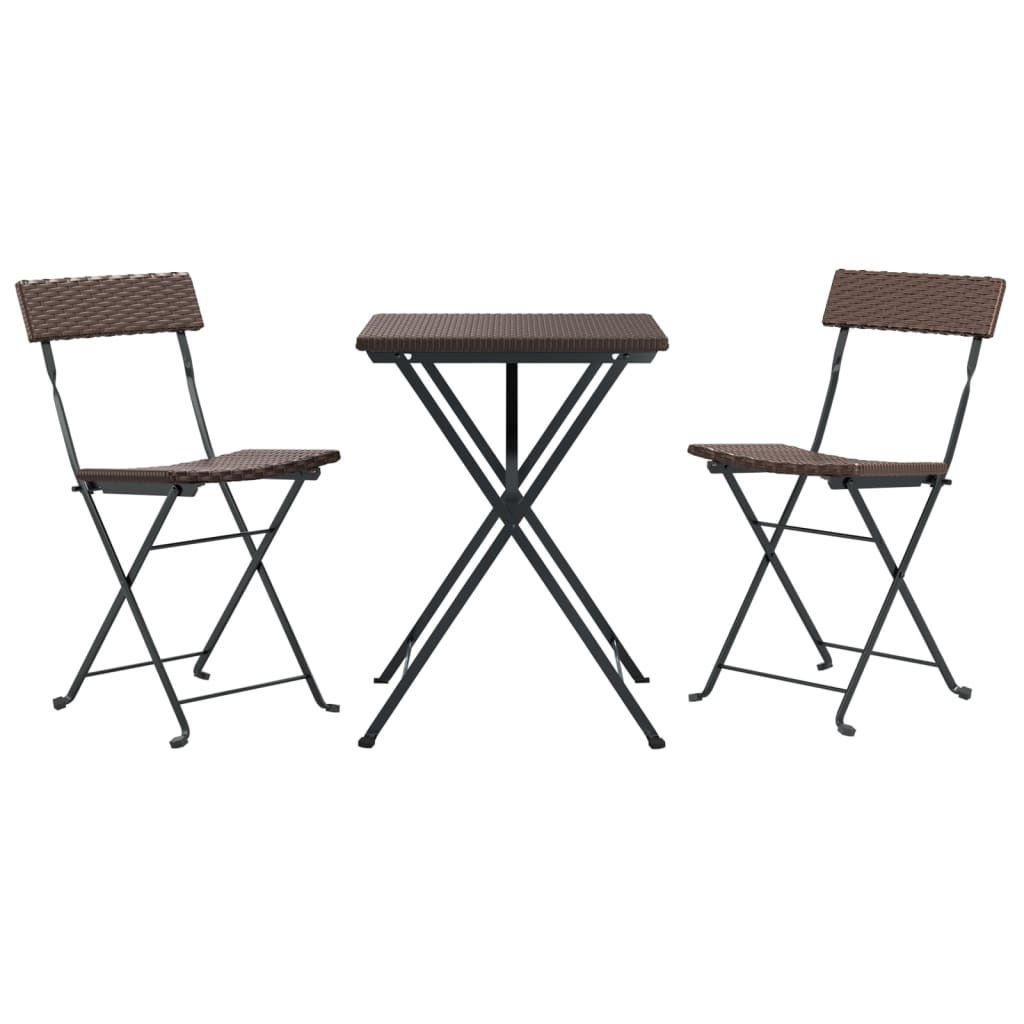 Faltbares Bistro -Set 3 PCs geflochtenes Harz