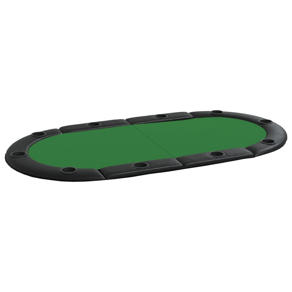 Foldable poker table top 10 players green 208x106x3 cm