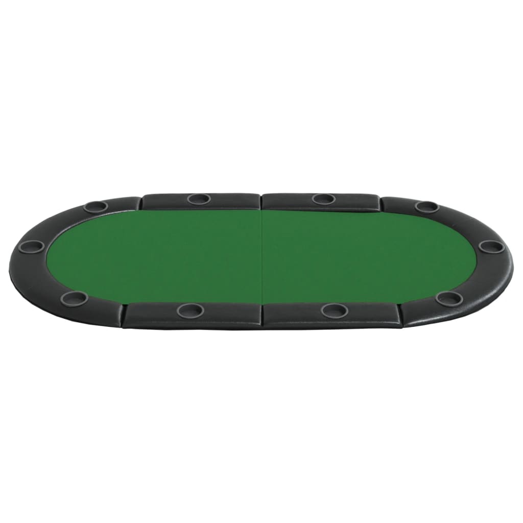 Foldable poker table top 10 players green 208x106x3 cm
