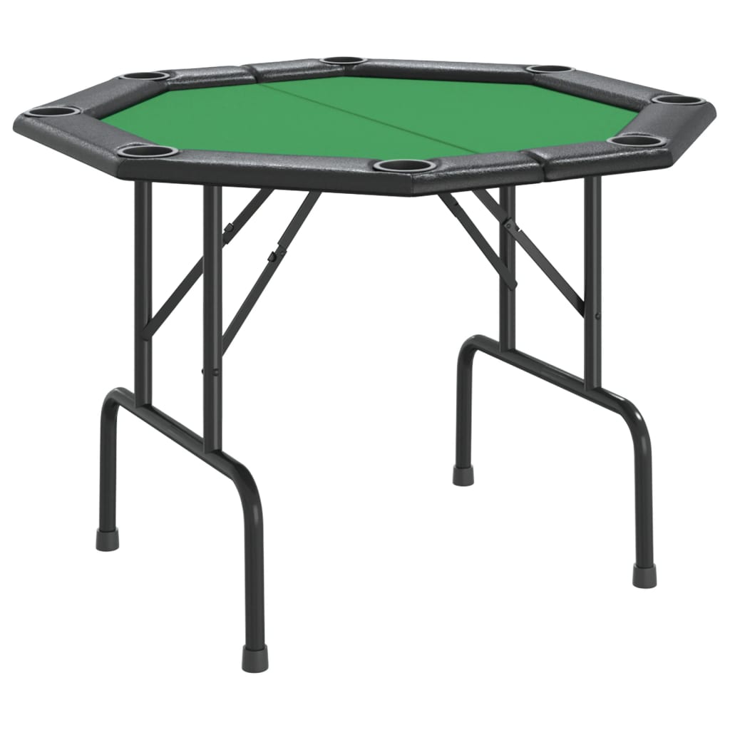 Foldable poker table 8 players green 108x108x75 cm