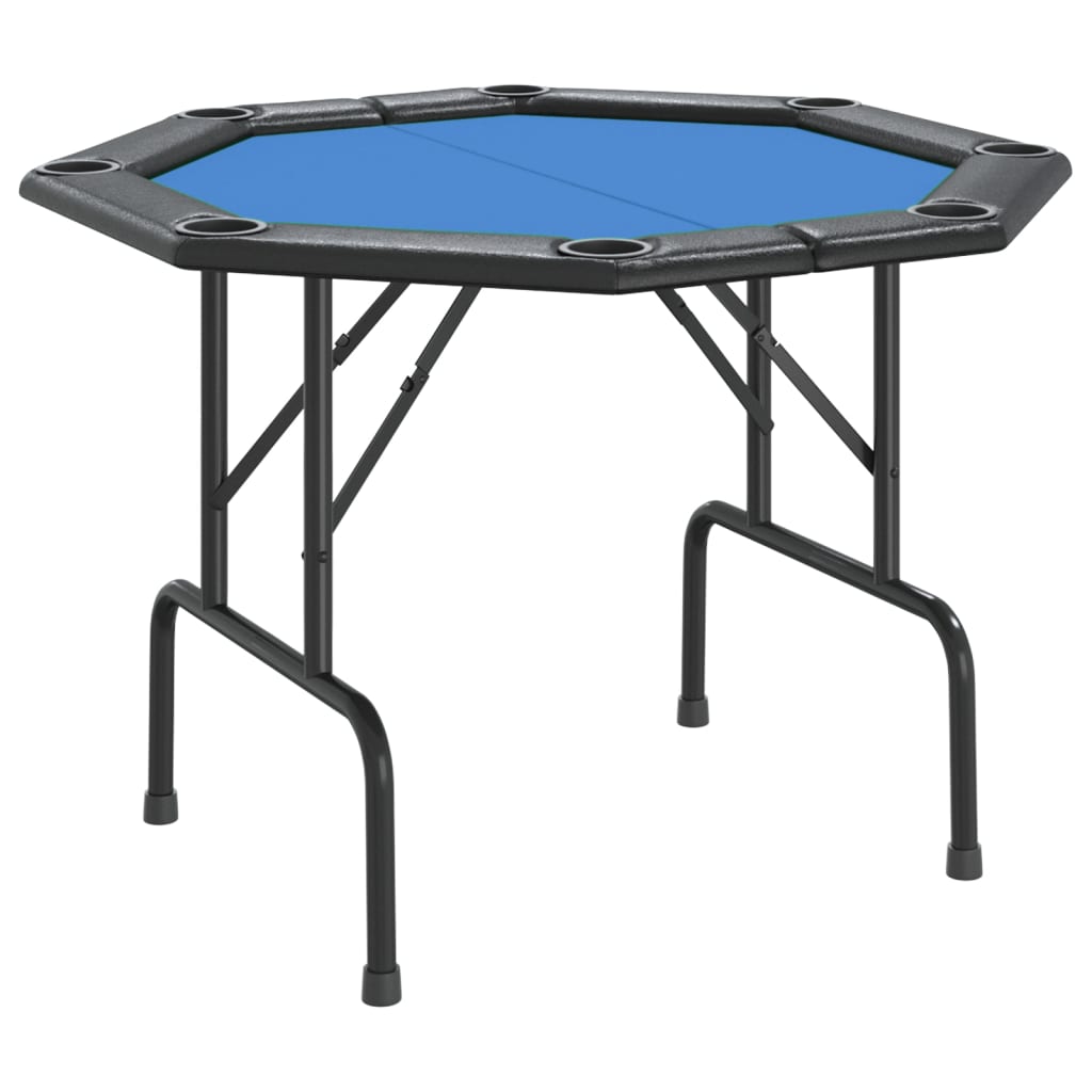 Foldable poker table 8 players blue 108x108x75 cm