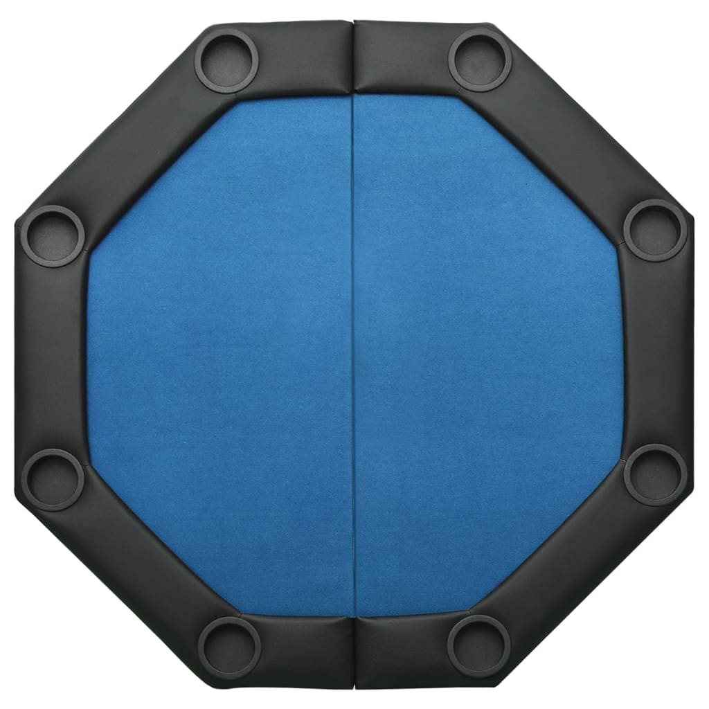 Foldable poker table 8 players blue 108x108x75 cm