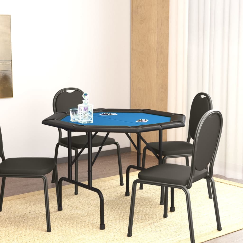 Faltbare Poker Tabelle 8 Spieler Blau 108x108x75 cm