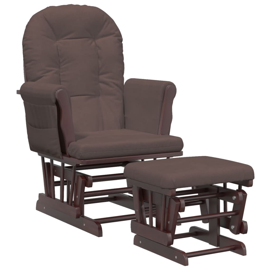 Shuffle chair with brown fabric footrest