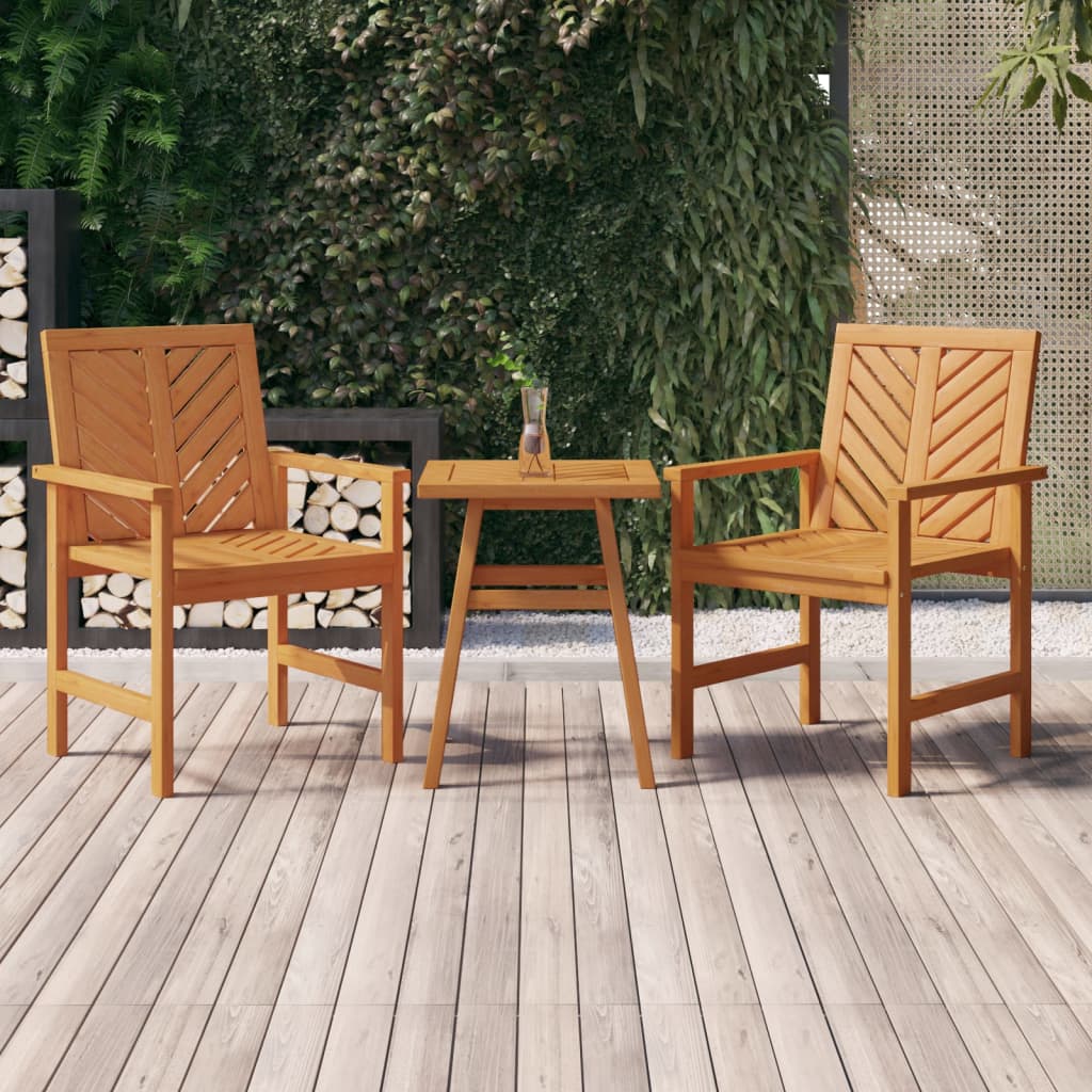 Ensemble de salon de jardin 3 pcs bois d'acacia solide