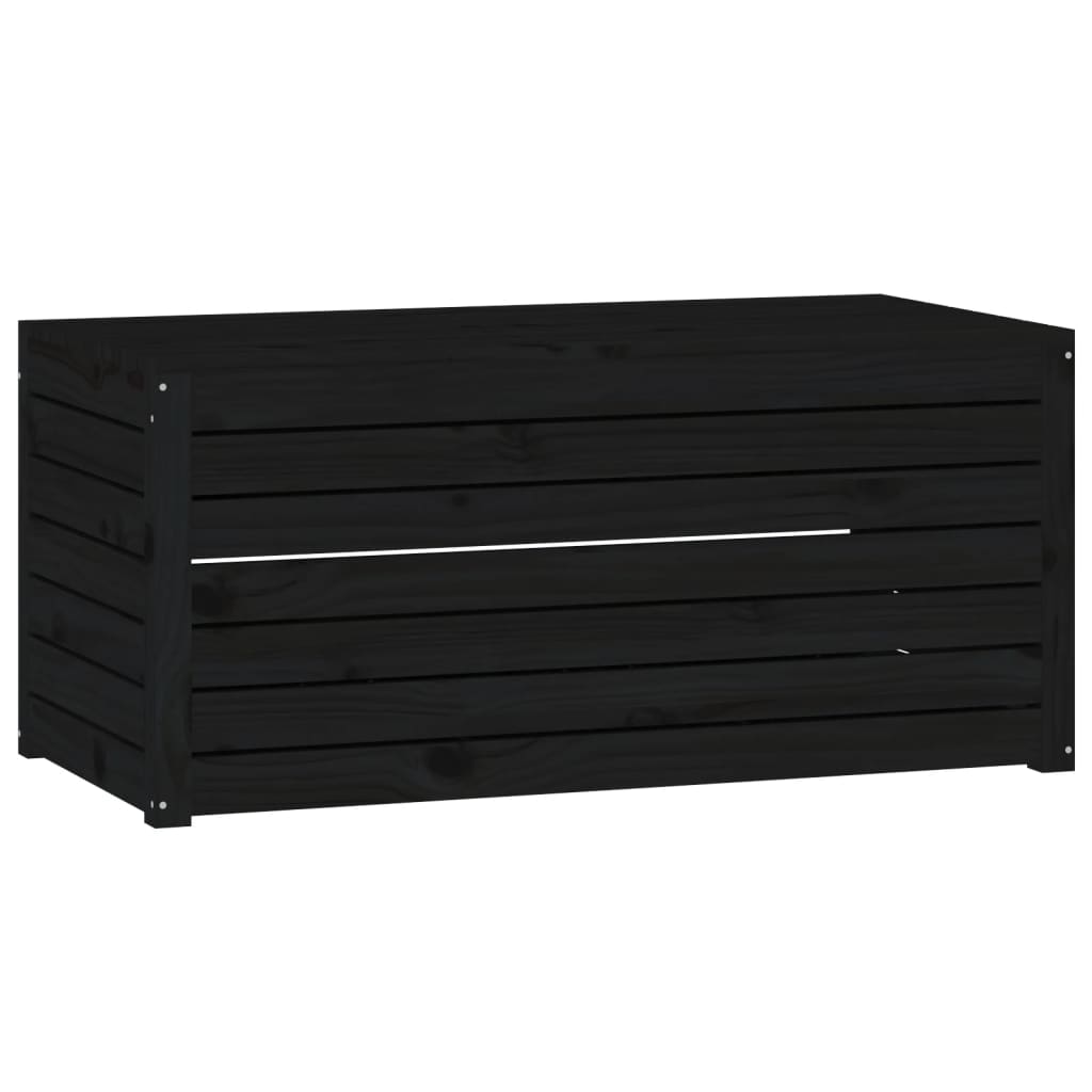 Black garden box 101x50.5x46.5 cm solid pine wood