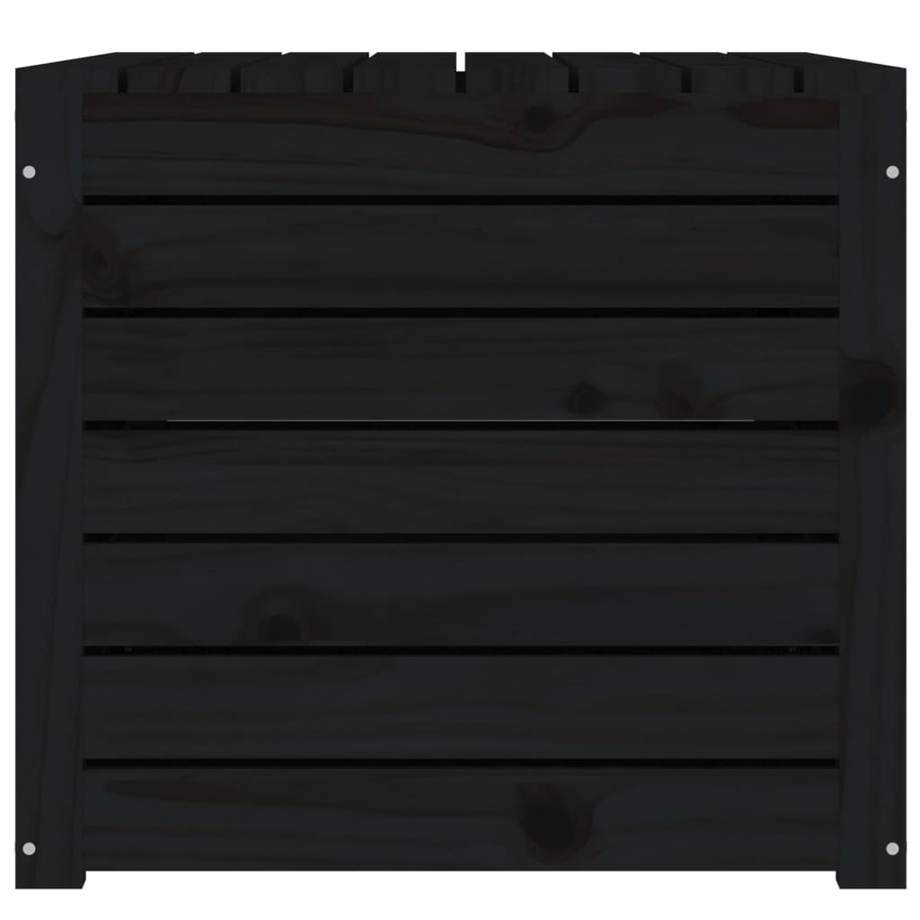 Boîte de jardin noir 101x50,5x46,5 cm bois massif de pin