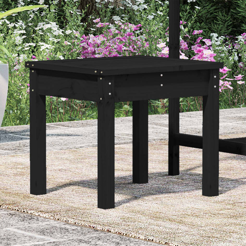 Black garden bench 50x444x45 cm solid pine wood