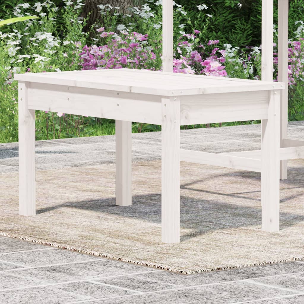 White garden bench 80x44x45 cm Solid pine wood