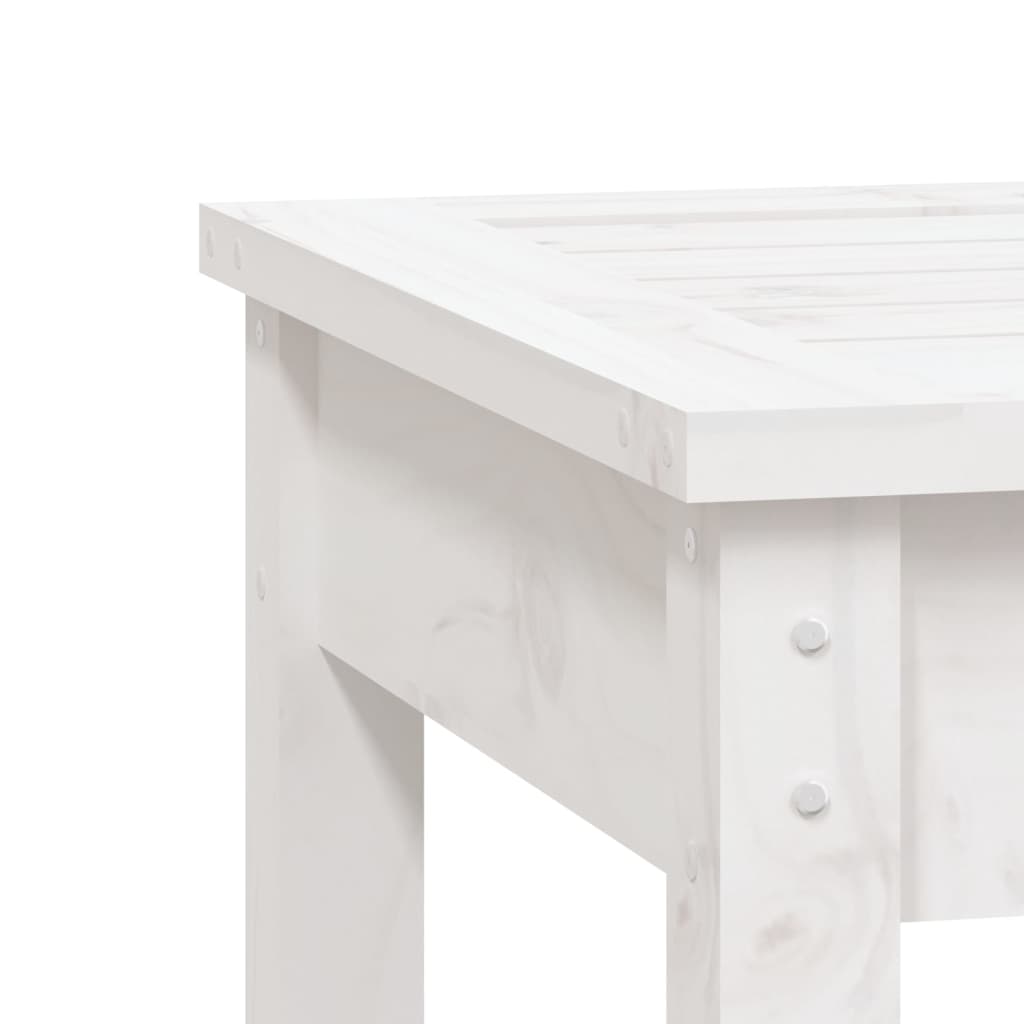 White garden bench 80x44x45 cm Solid pine wood