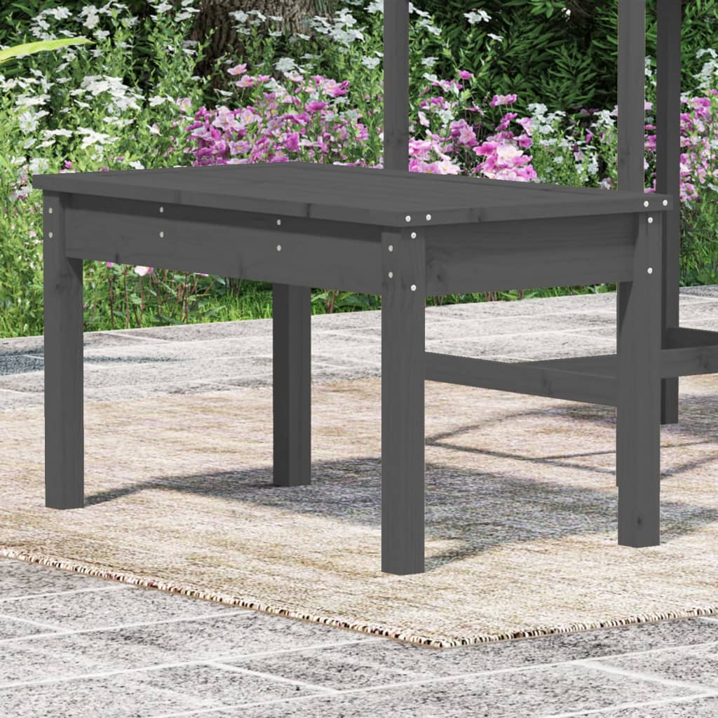 Gray garden bench 80x444x45 cm Solid pine wood