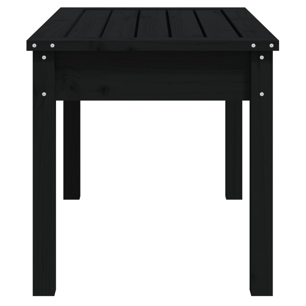 Black garden bench 80x444x45 cm Solid pine wood
