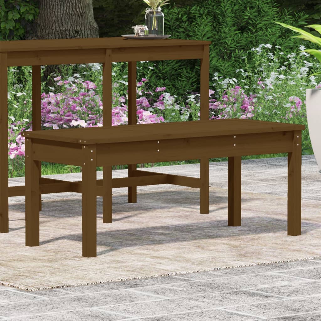 Honey brown garden bench 109x4445 cm solid pine wood