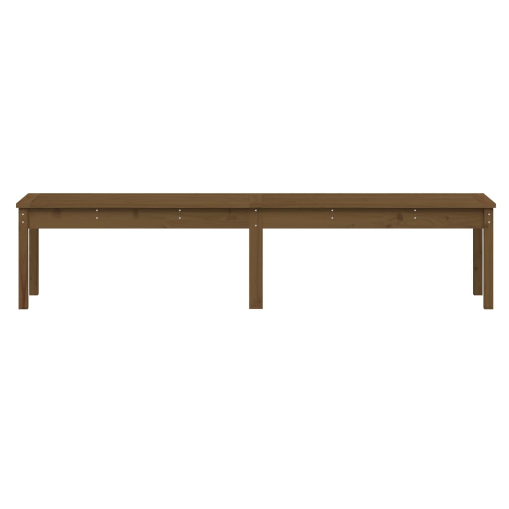 Garden bench with 2 -seater brown honey 203.5x4445cm pine wood