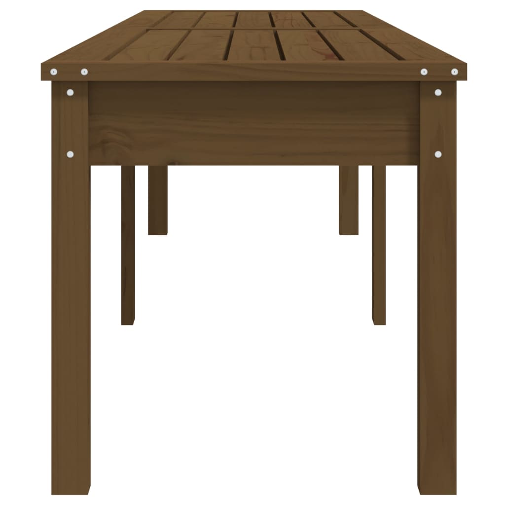 Garden bench with 2 -seater brown honey 203.5x4445cm pine wood