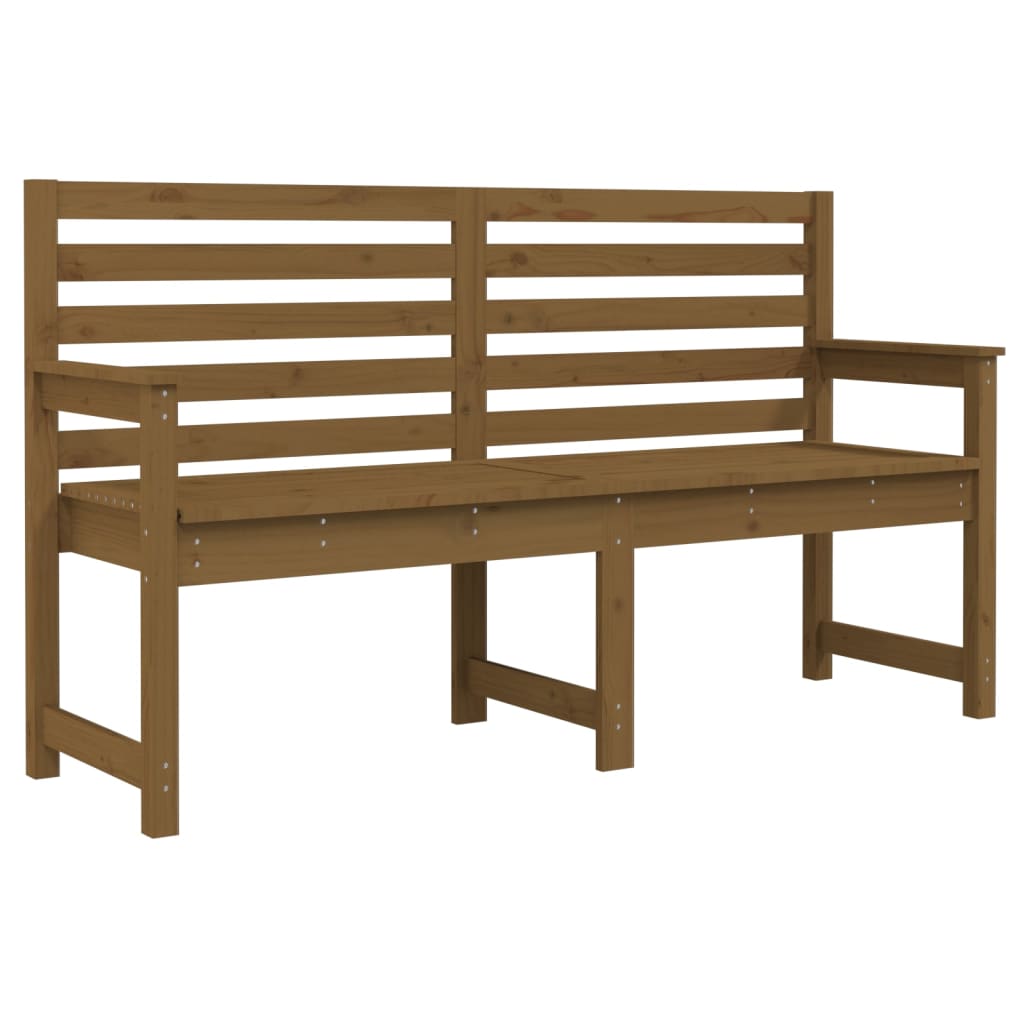 Honey brown garden bench 159.5x48x91.5 cm Solid pine wood