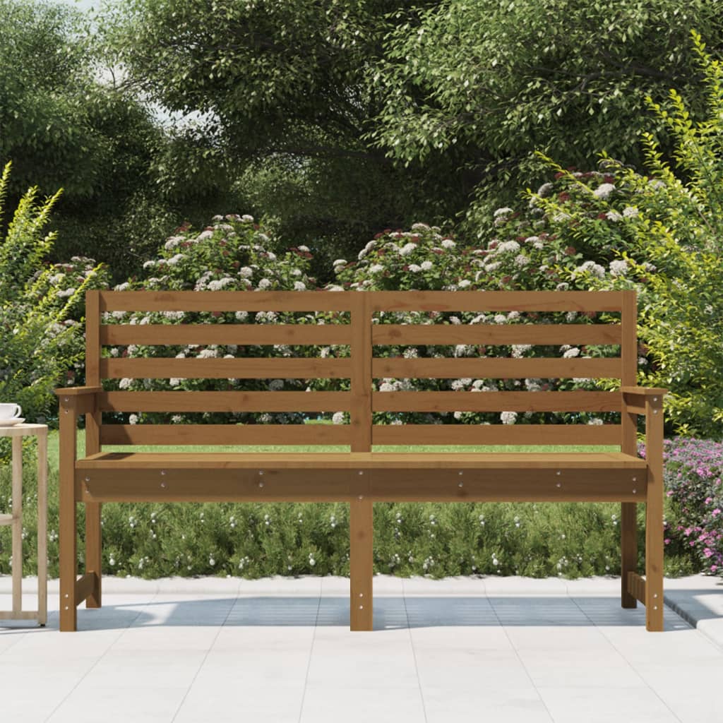Honey brown garden bench 159.5x48x91.5 cm Solid pine wood