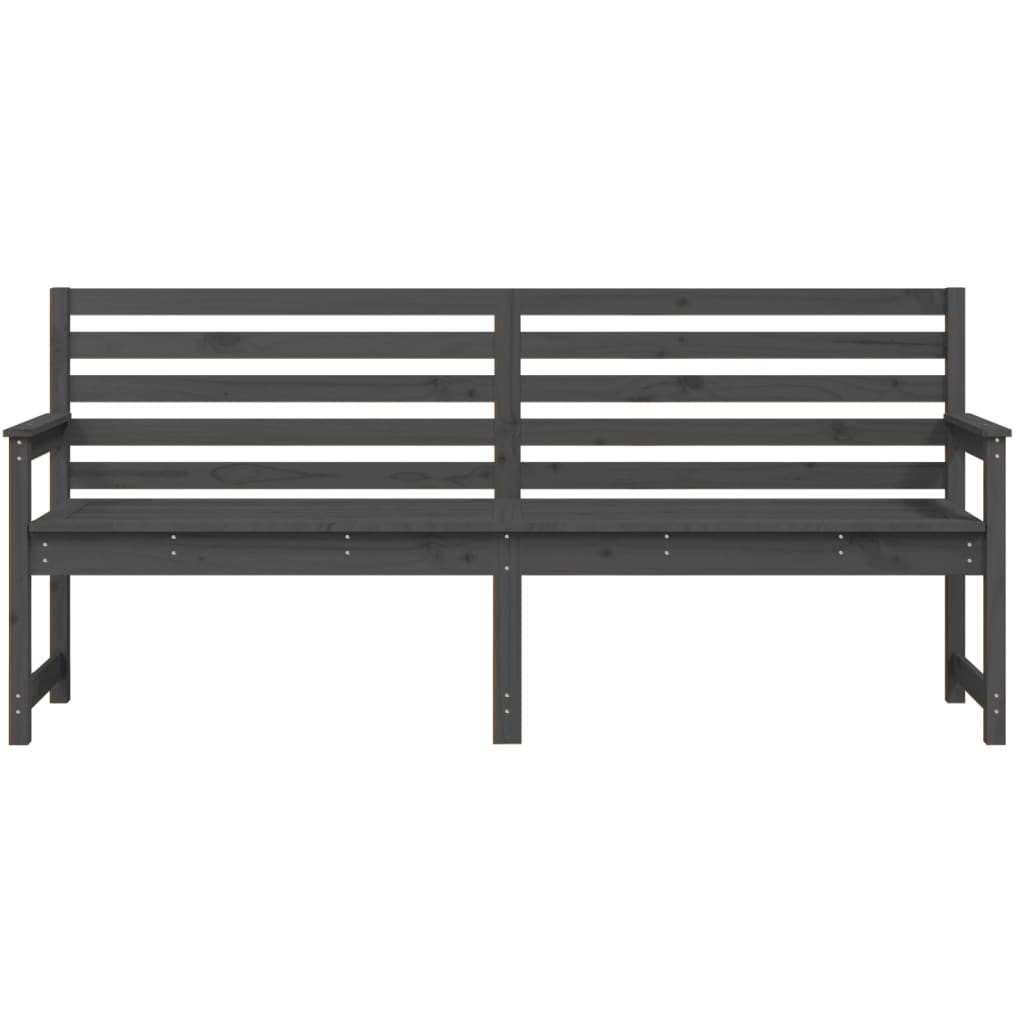 Gray garden bench 203.5x48x91.5 cm Solid pine wood