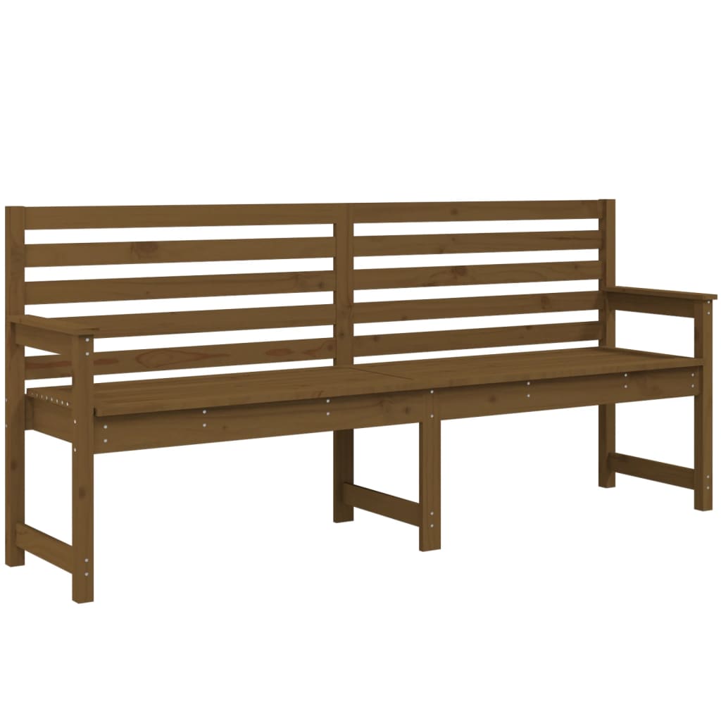 Honey brown garden bench 203.5x48x91.5 cm Solid pine wood