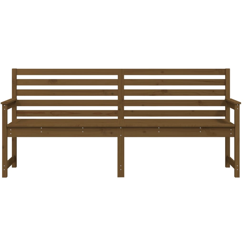 Honey brown garden bench 203.5x48x91.5 cm Solid pine wood