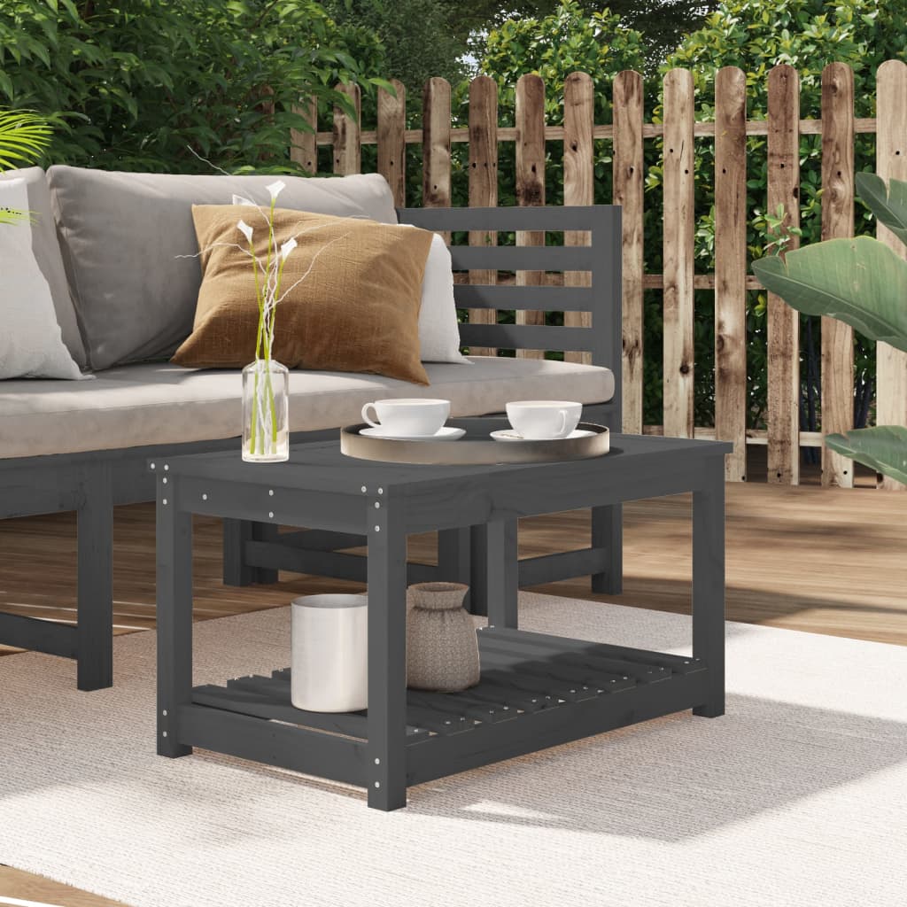 Gray garden table 82.5x50.5x45 cm Solid pine wood