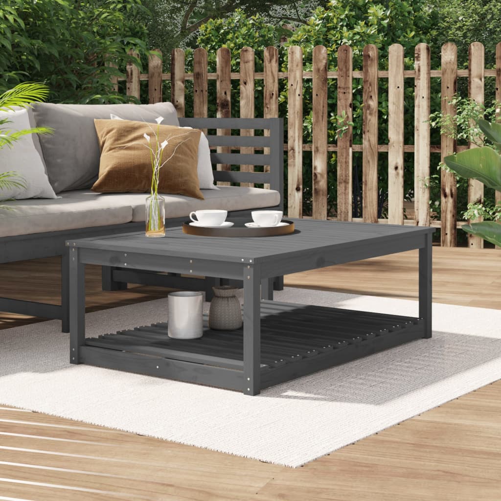 Gray garden table 121x82.5x45 cm Solid pine wood