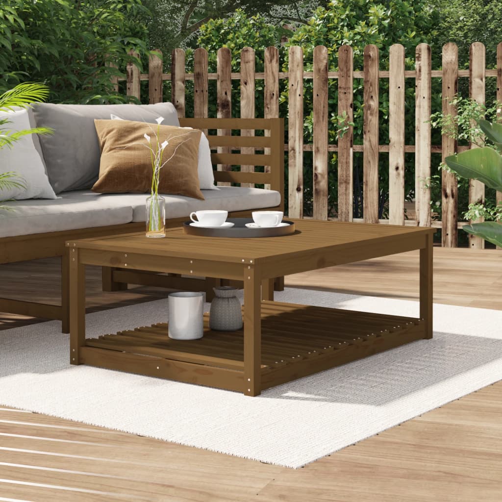 Honey brown garden table 121x82.5x45 cm solid pine wood