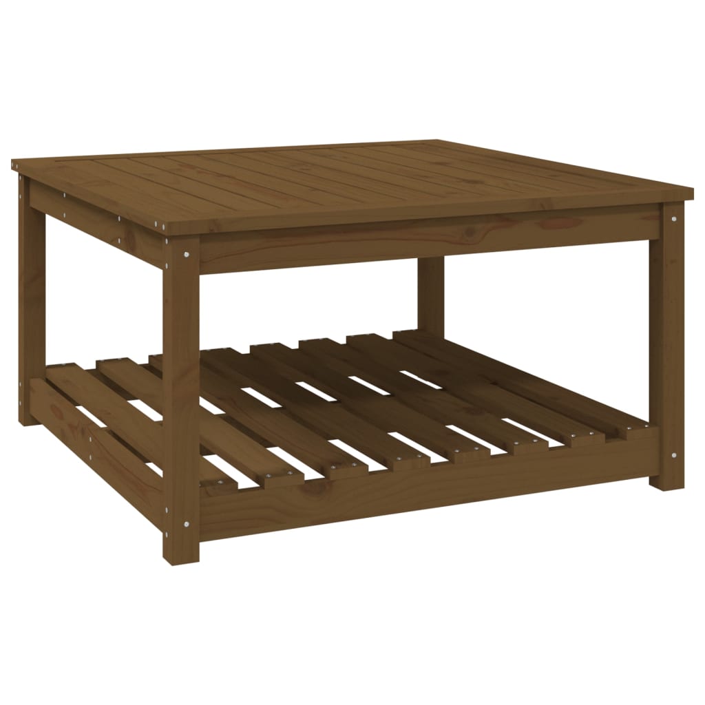 Honey brown garden table 82.5x82.5x45 cm solid pine wood