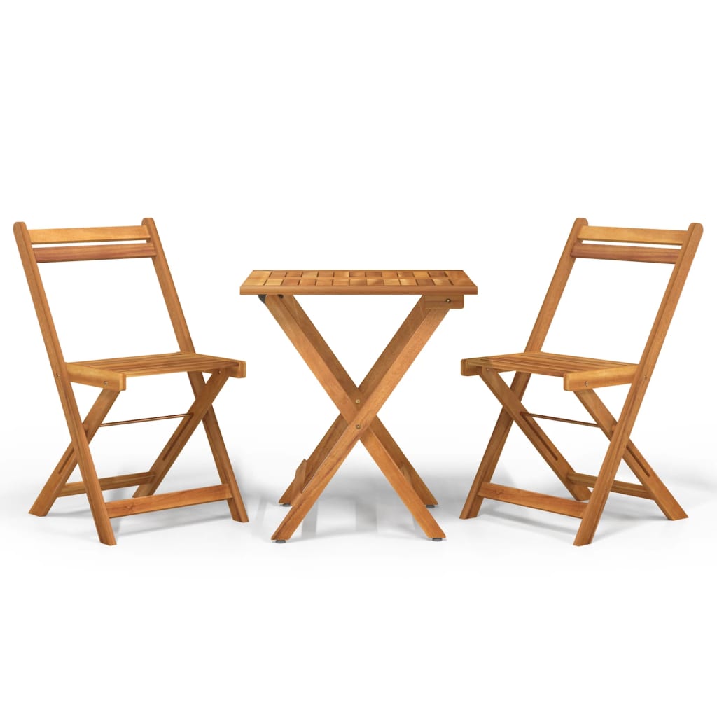 Faltbares Bistro -Set 3 PCs Festes Akazienholz