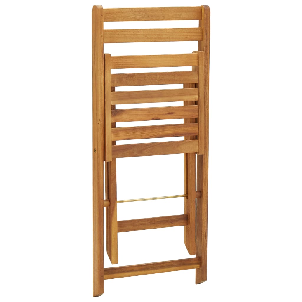 Foldable bistro set 3 pcs solid acacia wood