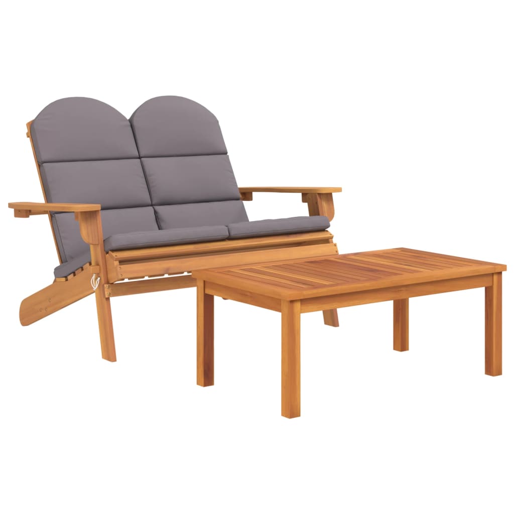 Adirondack garden furniture set 2 pcs solid acacia wood