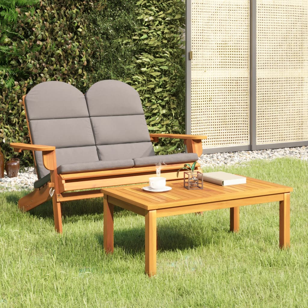 Set di mobili da giardino Adirondack 2 pezzi in legno massello di acacia