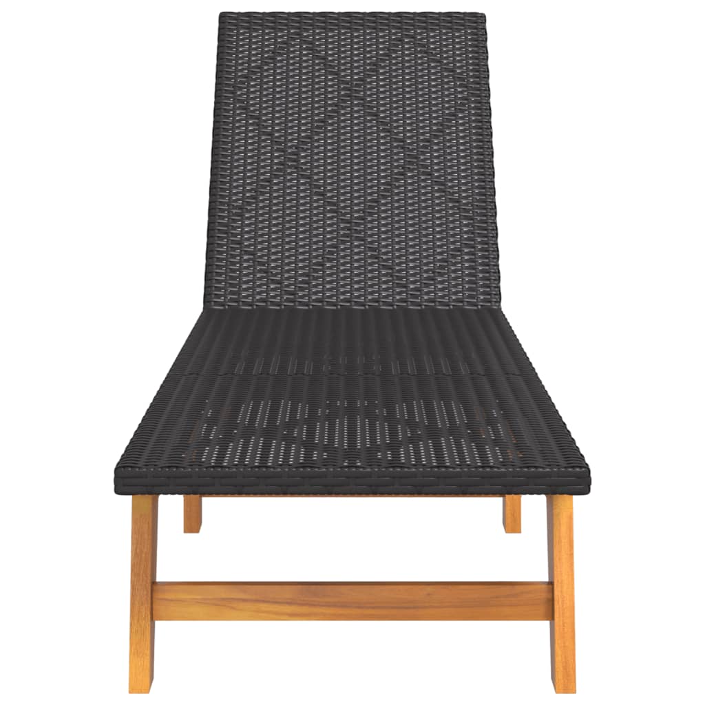 Langer Stuhl mit geflochtenem Harztisch und festem Akazieholz