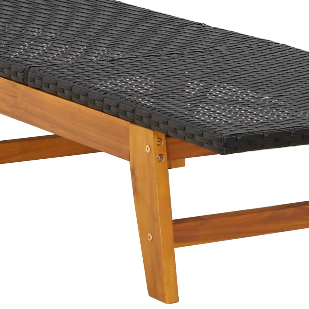 Poltrona lounge con tavolo Resina intrecciata e legno massello di acacia