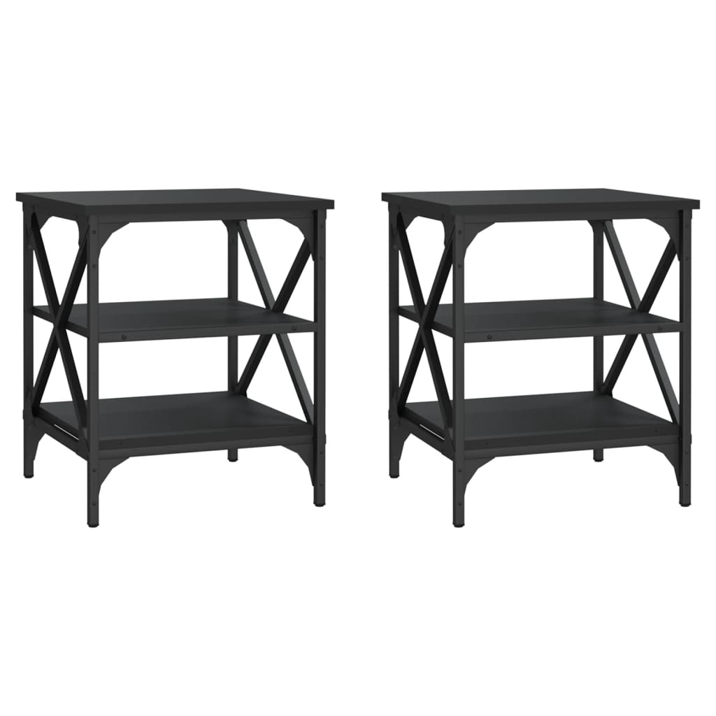 Appointment tables 2 pcs black 40x42x50 cm engineering wood
