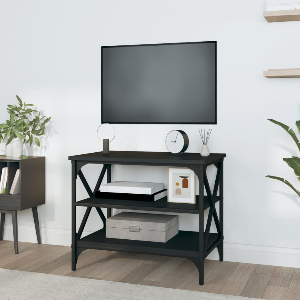 Black tv cabinet 60x40x50 cm engineering wood