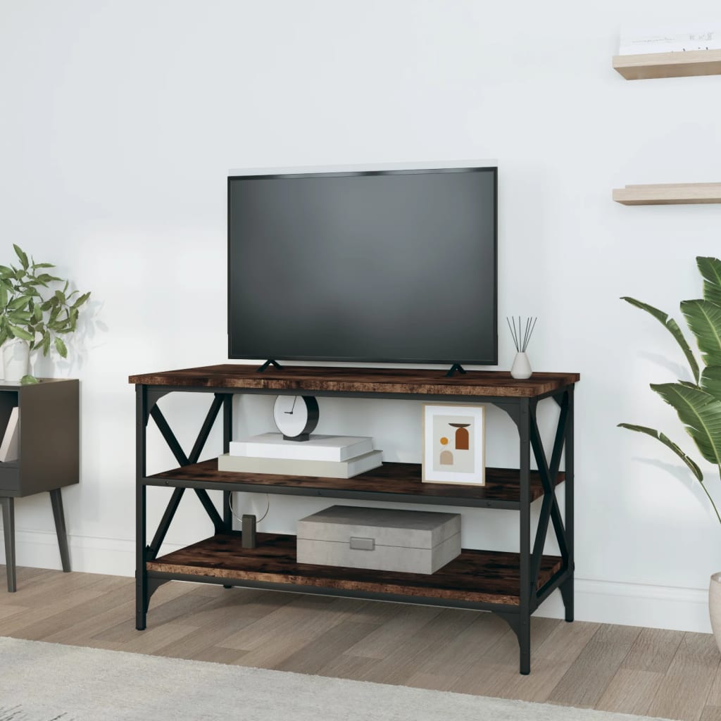 Raucher -Eichen -TV -Möbel 80x40x50 cm Ingenieurholz Holz