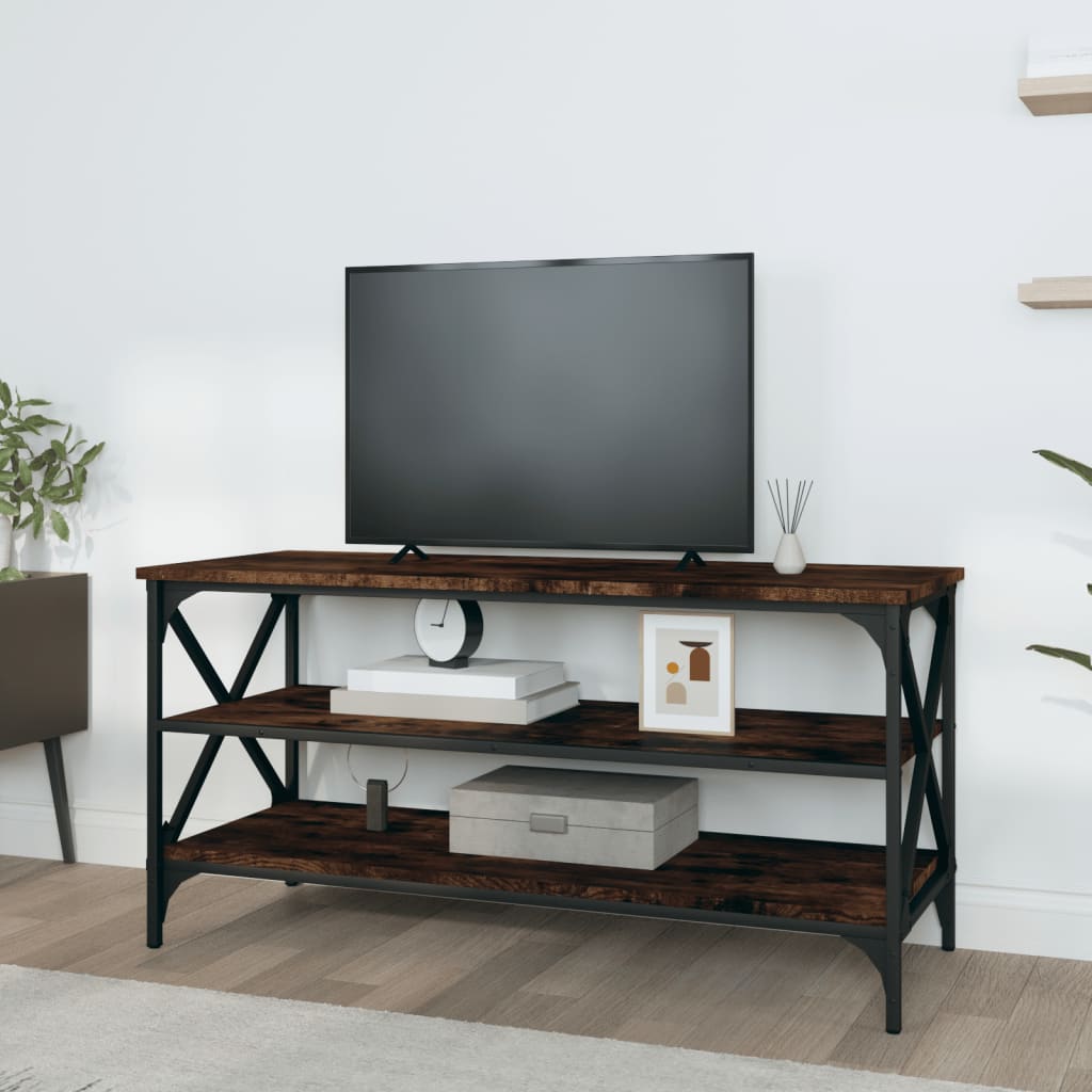 Smoked oak tv cabinet 100x40x50 cm engineering wood