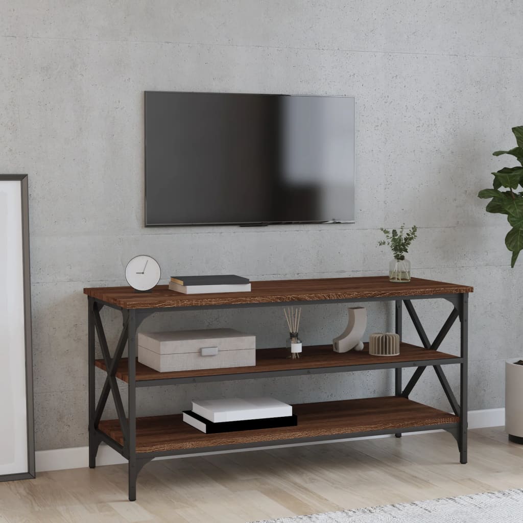 TV cabinet Brown oak 100x40x50 cm Engineering wood