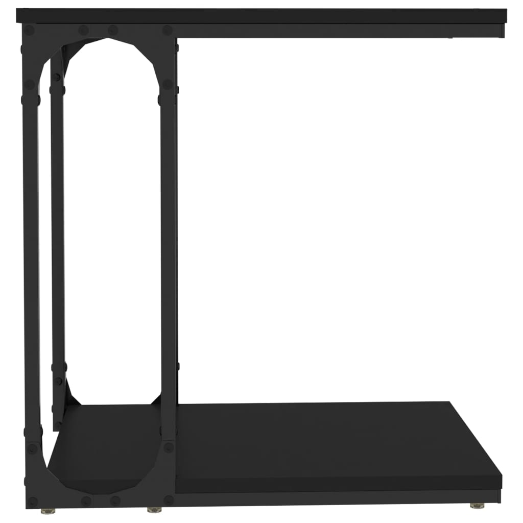Black side table 50x35x52 cm Engineering wood