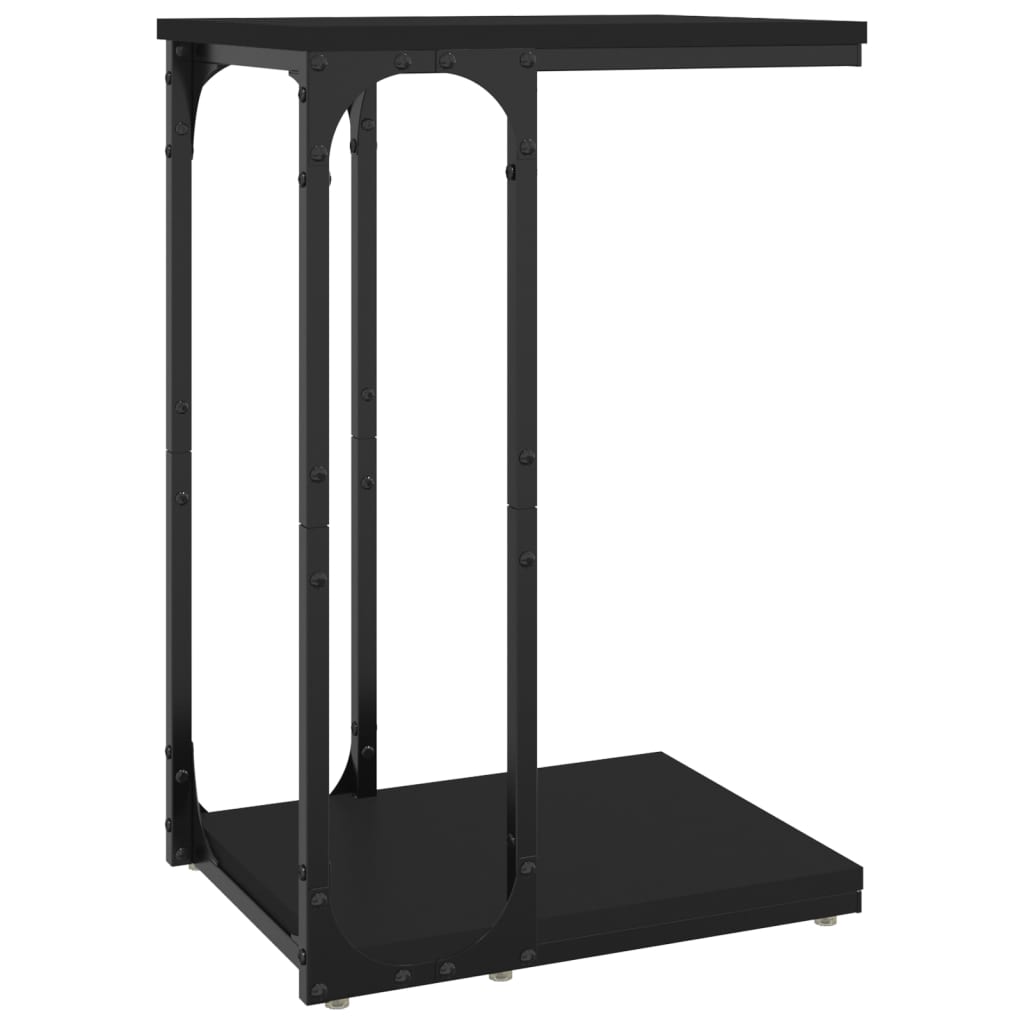 Black side table 40x30x60 cm Engineering wood