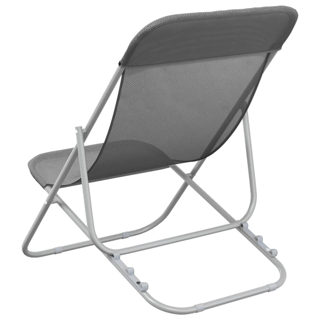 2 pezzi sedie da spiaggia pieghevole in acciaio sterile in polvere