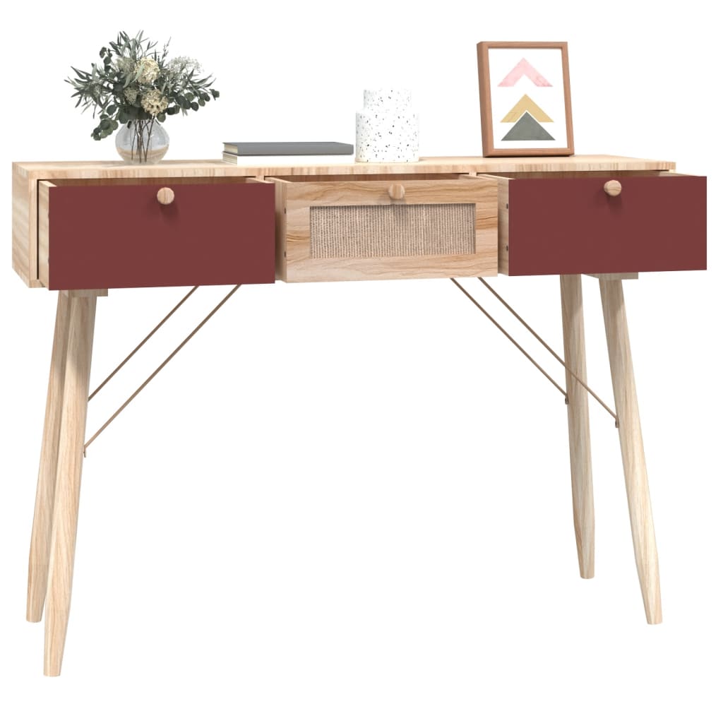 Console table with drawers 105x30x75 cm engineering wood