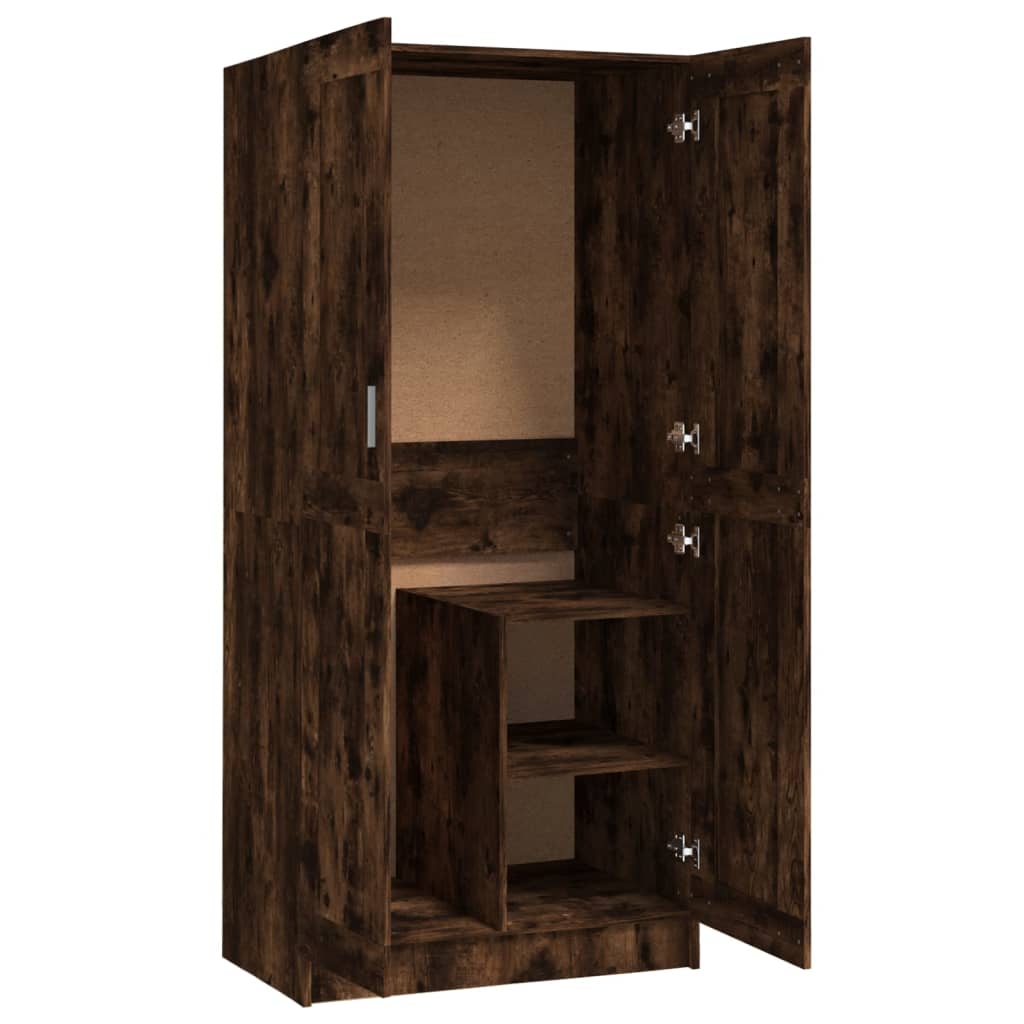 Smoked oak wardrobe 82.5x51.5x180 cm engineering wood