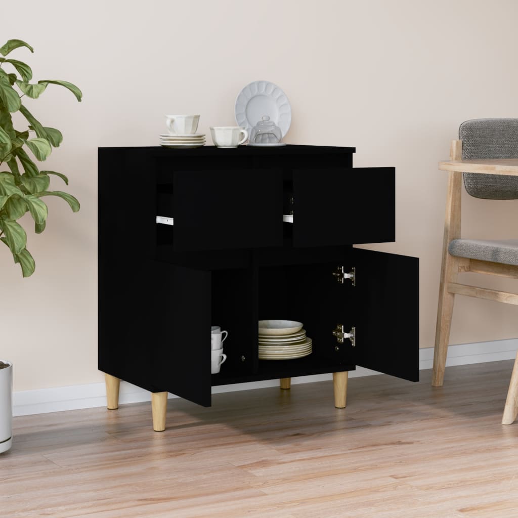 Black buffet 60x35x70 cm engineering wood