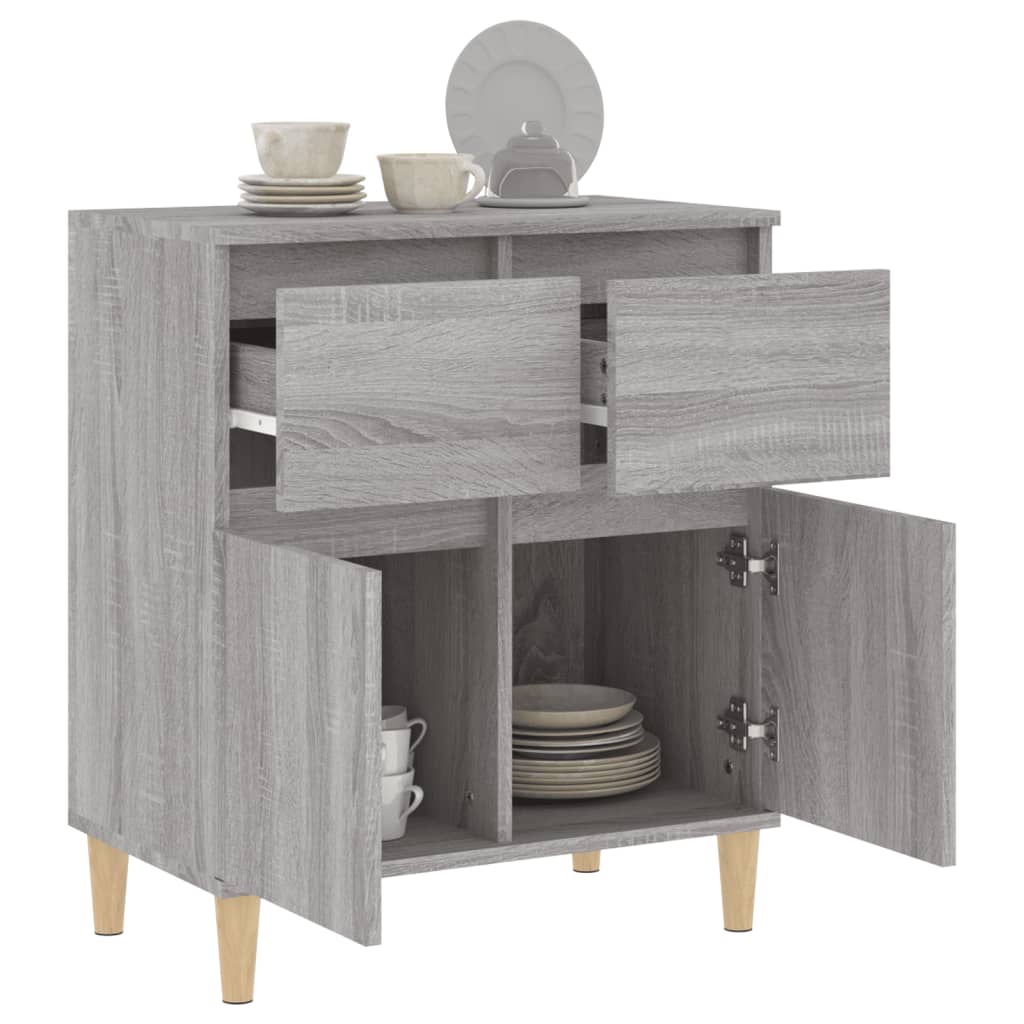 Credenza Sonoma grigia 60x35x70 cm MDF