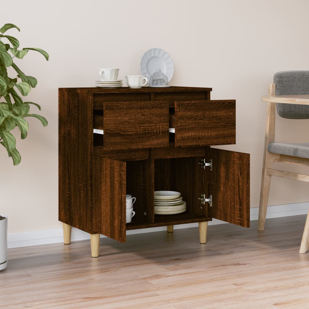 Credenza in rovere marrone 60x35x70 cm MDF