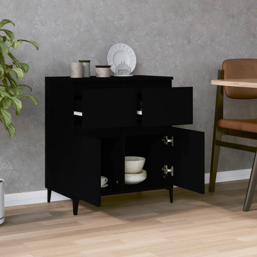 Buffet Noir 60x35x70 cm Bois d'ingénierie