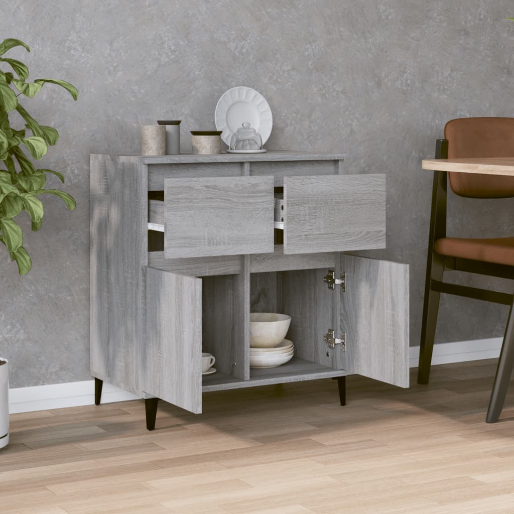 Credenza Sonoma grigia 60x35x70 cm MDF